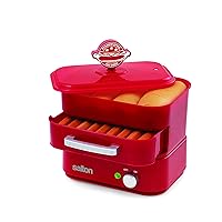 Salton HD1905 Hot Dog Food Steamer, Transparent, Red