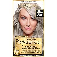 L'Oreal Paris Superior Preference Fade-Defying + Shine Permanent Hair Color, 8s Soft Silver Blonde (Pack of 1), Hair Dye