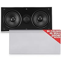 Pyle Ceiling Wall Mount Enclosed Speaker - 300 Watt Stereo In-wall / In-ceiling Flush Mounted Sound Speaker System W/ Dual 5.25