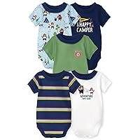 The Children's Place unisex-baby And Newborn Short Sleeve Cotton Variety Pack BodysuitsShirt