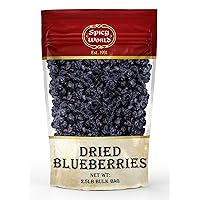 Spicy World Dried Blueberries 2.5 LB Bulk Bag - Dehydrated Dried Blueberries with a Touch of Sugar - Premium, Oregon USA Grown