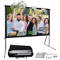 Elite Screens Yard Master 2, 110-inch Outdoor Portable Fast Folding Projector Screen w/ Stand 16:9, 8K 4K Ultra HD 3D Movie Theater Cinema REAR Projection, OMS110HR3, US Based Company 2-YEAR WARRANTY