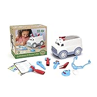 Green Toys Ambulance & Doctor's Kit, Red/Blue - 10 Piece Pretend Play, Motor Skills, Language & Communication Kids Role Play Toy. No BPA, phthalates,PVC, Dishwasher Safe,Recycled Plastic, Made in USA