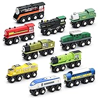 SainSmart Jr. Wooden Train Set Accessories, Magnetic Toy Car Set (10 PCS), Compatible with All Major Brands, Gift for Toddlers, Boys, and Girls Aged 3+