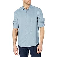 Cubavera Men's Standard Travelselect Linen-Blend Long Sleeve Button-Down Shirt, Classic Fit, Wrinkle Resistant