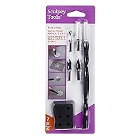 Sculpey Tools 5 in 1 Clay Modeling Tool Set, use with multiple types of clay - polymer oven-bake clay, air dry and non dry, Great for all skill levels and craft projects