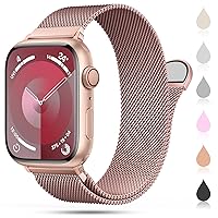 OULUOQI Replacement Strap Compatible with Apple Watch Strap 41/40/38/45/44/42/49 mm, Unisex Adjustable Stainless Steel Metal Bracelets for iWatch Series SE Ultra 9/8/7/6/5/4/3/2/1