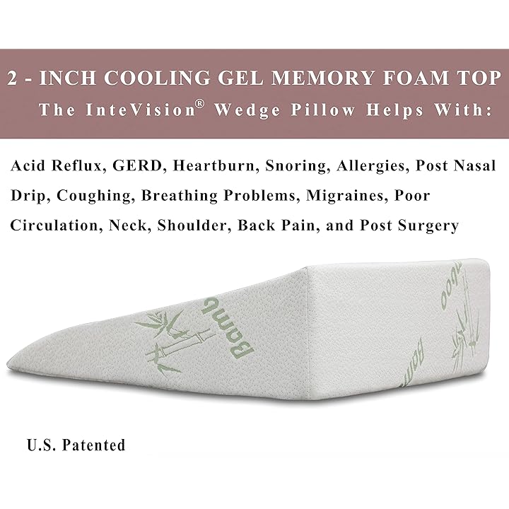 Headrest Pillow in ONE InteVision Foam Bed Wedge Pillow 26" x 25" x 7.5" 