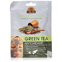 Okay Healing Clay Mask - Green Tea For All Skin Types Antioxidant Anti-Aging, 1.5 Ounce (Pack of 72)