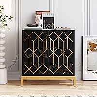 Storage Cabinet, 2024 New Sideboard Cabinet with Storage, Modern Buffet Storage Cabinet with Doors and Shelves, Suitable for Kitchen, Office, Dining Room, Living Room, Black