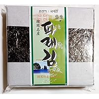 Korean Laver Dried Seaweed (gim, 김) 100 sheets (Thicker Version) 한국산 파래김 100장(고급형), 海苔, Nori