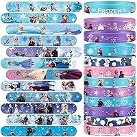 Frozen Party Favors Supplies, 48 Pcs Frozen Slap Bracelets Bulk & Rubber Wristbands for Goodie Bag Stuffers Fillers Silicone Wristbands for Girl Boy