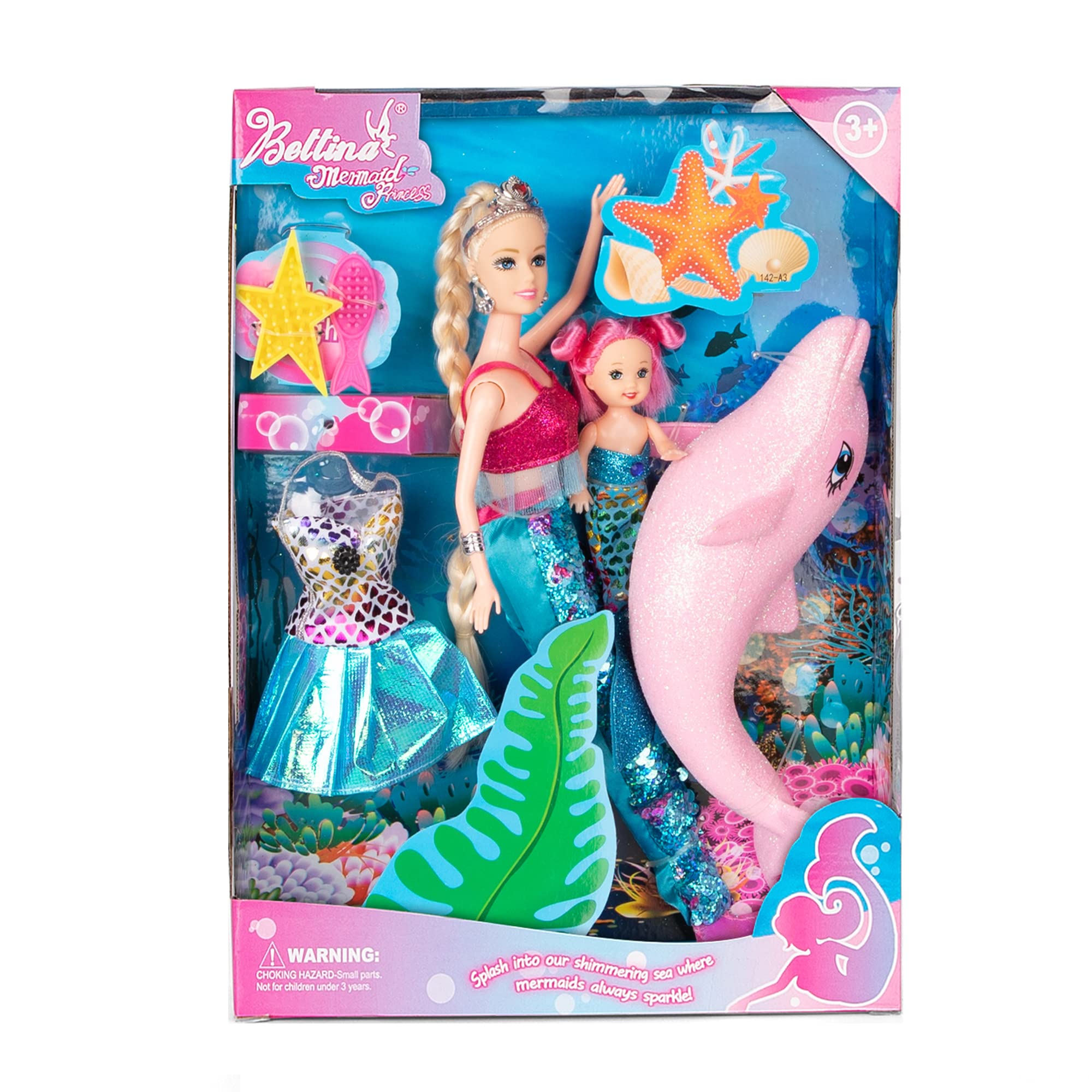 2023 Mermaid Princess Doll Playset, Color Changing Mermaid Tail by Reversing Squins, 12