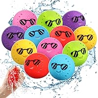 12 Pcs Reusable Water Balloons, Silicone Water Balls Pool Toys for Kids Ages 4-8 8-12, Summer Water Toys for Beach Pool Party Outdoor Activities Water Fight Games