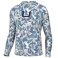 HUK Men's Kc Scott Patterned Pursuit Hoodie, Hooded Fishing Shirt