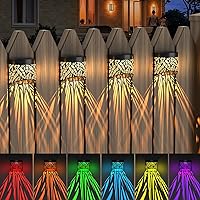 Metal Solar Wall Lights Outdoor Decorative, 4 Pack Solar Deck Lights Led Waterproof Fence Lighting for Patio Pool Step Front Door 2 Modes