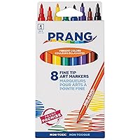 Prang Classic Art Markers, Fine Tip, Assorted Colors, 8 Count