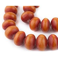 TheBeadChest Auburn Kenya Amber Resin Saucer Beads (25mm)