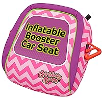 bubblebum Inflatable Booster Car Seat - Blow Up Narrow Backless Booster Car Seat for Travel. Portable Booster Seat for Toddlers, Kids, Child - Pink