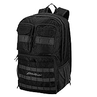 Eddie Bauer Cargo Backpack with Organization Compartments and Hydration/Laptop Compatible Sleeve, Black, 30L