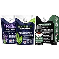Tea Tree Oil & Soothing Lavender Foot Soak with Epsom Salt - Best Toenail Treatment & Softens Calluses & Toe Nail Repair Solution