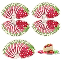 40pcs Strawberry Birthday Decorations,Spring Summer Strawberry Happy Birthday Tableware, For Watercolor Strawberry Themed Baby Shower Party Decor
