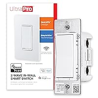 700 Series Z-Wave In-Wall Smart Light Switch with QuickFit™ and SimpleWire™, White Paddle, Works with Google Assistant, Alexa, & SmartThings, Z-Wave Hub Required, Smart Home, 59347