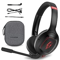 HONSENN Bluetooth Wireless Gaming Headset with Microphone-Spatial Surround Sound-Bendable Noise Canceling Mic-Comfortable Foam Ear Cushions-PC, Mobile, PS-Compatible with All 3.5mm Audio Jack Devices
