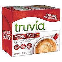 Truvia Calorie-Free Sweetener from the Monk Fruit Packets, 60 Count Monkfruit Box (Pack of 1)