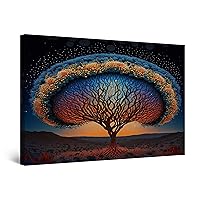 Startonight Canvas Wall Art Abstract - Orange Tree Fantasy Painting - Artwork Print for Bedroom 24