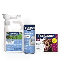 PetArmor Plus Flea & Tick Prevention for Dogs 45-88 lbs (3 Doses) + PetArmor Home Carpet Spray and Yard Spray for Fleas & Ticks, Total Flea & Tick Prevention
