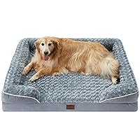 WNPETHOME Dog Beds for Extra Large Dogs, Washable, Bolster Sofa Bed with Waterproof Lining & Non-Skid Bottom, Orthopedic Egg Foam Couch for Pet Sleeping, Pet Bed