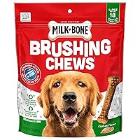 Original Brushing Chews 18 Large Daily Dental Dog Treats Scrubbing Action Helps Clean Teeth