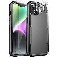 Ezanmull for iPhone 14 Case, [Shockproof] [Dropproof] [Full-Body] [2+Tempered Glass Screen Protector + 2+Tempered Camera Lens Protector] Protection Phone Case for Apple iPhone 14 (Black)