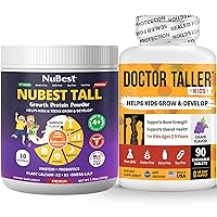 Bundle Kids' Height Growth & Nutrition: Vanilla Plant-Based Protein Powder (10 Servings) and Doctor Taller Kids Multivitamin Grape 90 Chewable Tablets - Support Kids & Teens Healthy Height Growth
