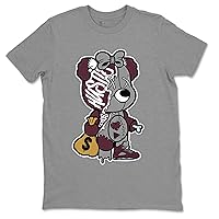 5 Burgundy Design Printed Stitched Hustle Bear Sneaker Matching T-Shirt