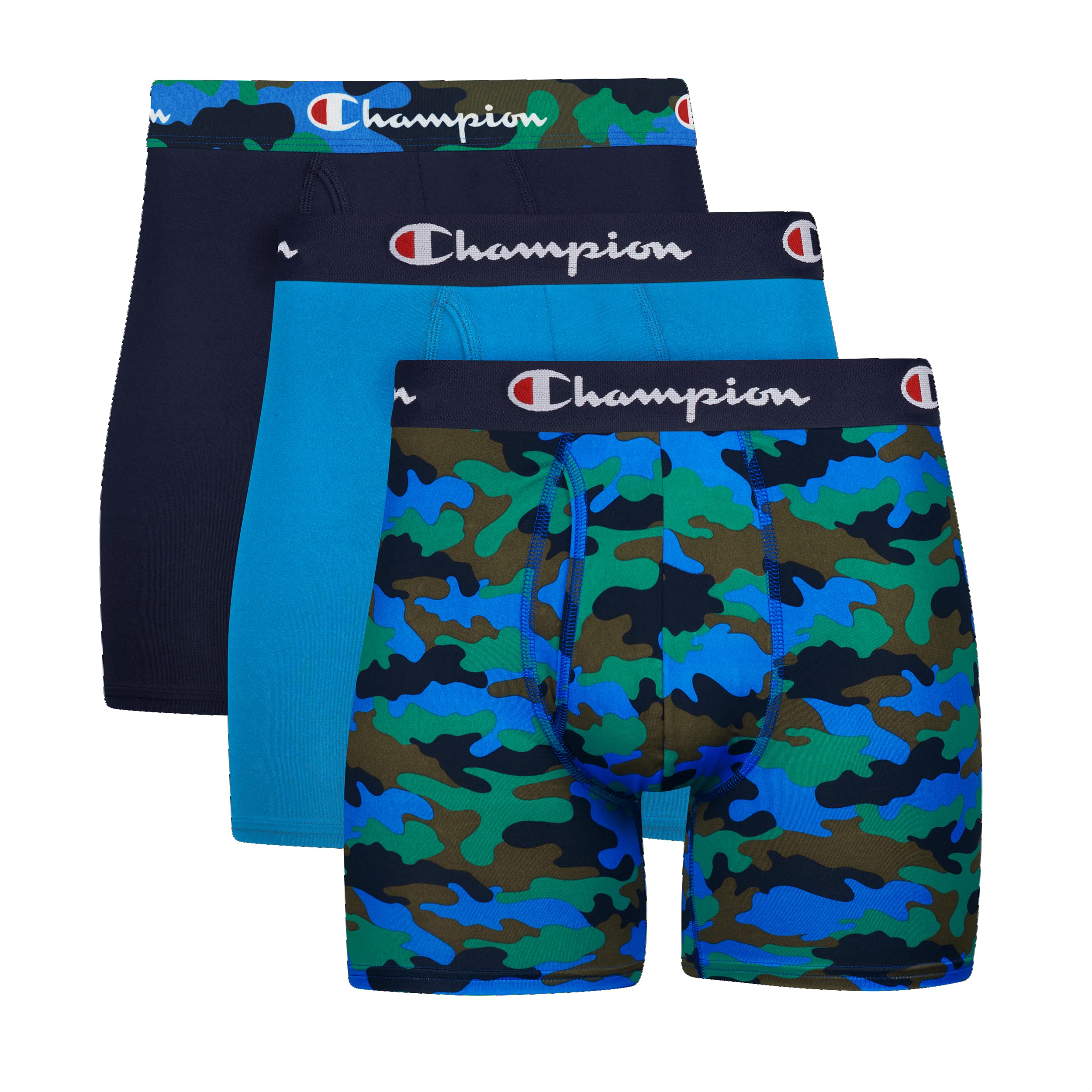 Champion Men's Polyester Blend Total Support Pouch Boxer Brief 3 Pack