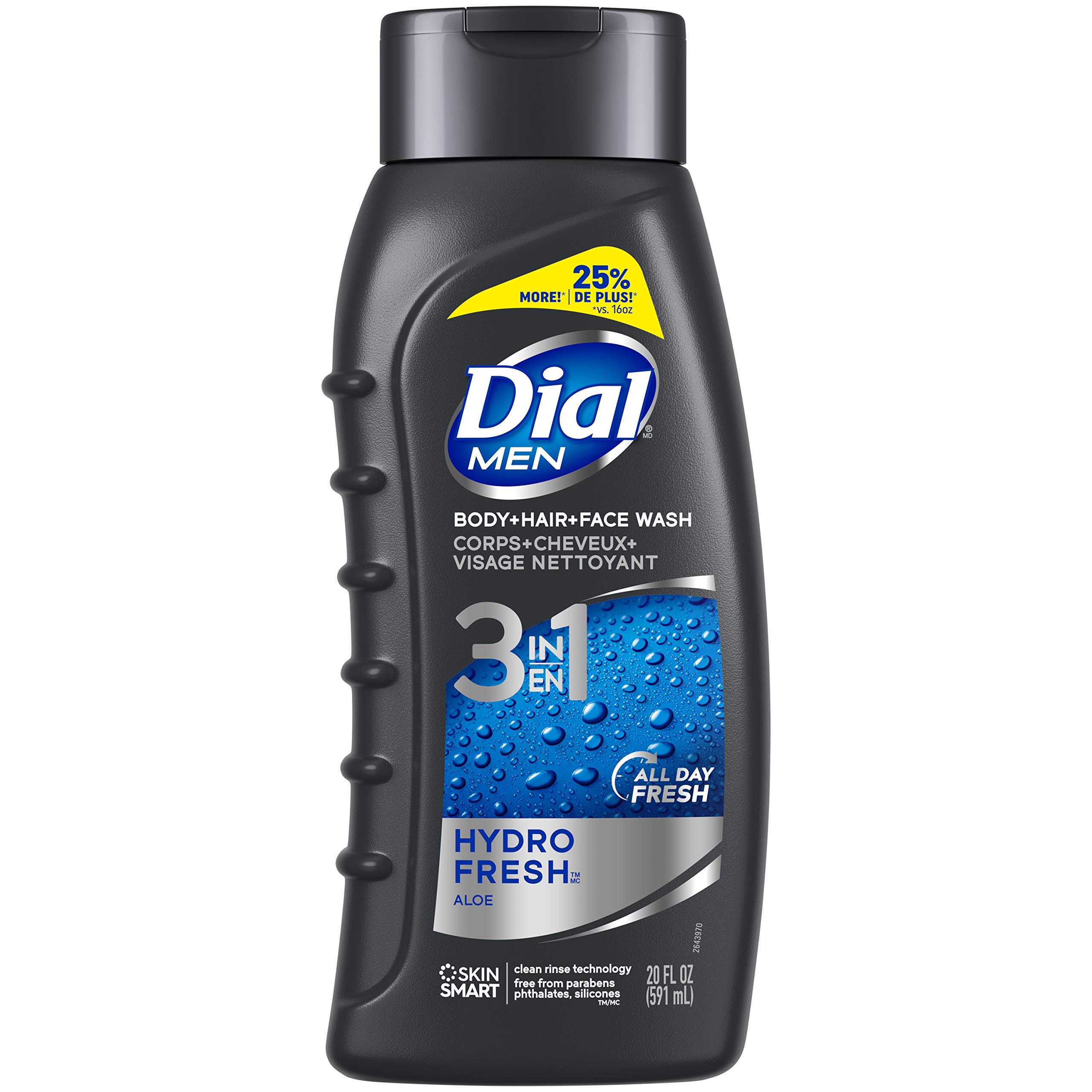 Dial Men Hair + Body Wash, Hydro Fresh, 20 fl oz (Pack of 4)