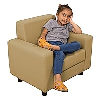 Factory Direct Partners SoftScape Inspired Playtime Classic Reading Chair, Children's Commercial-Grade Upholstered Furniture for Home, Daycare, Preschool, Library, Comfy Modern Design - Sand, 14472-SD