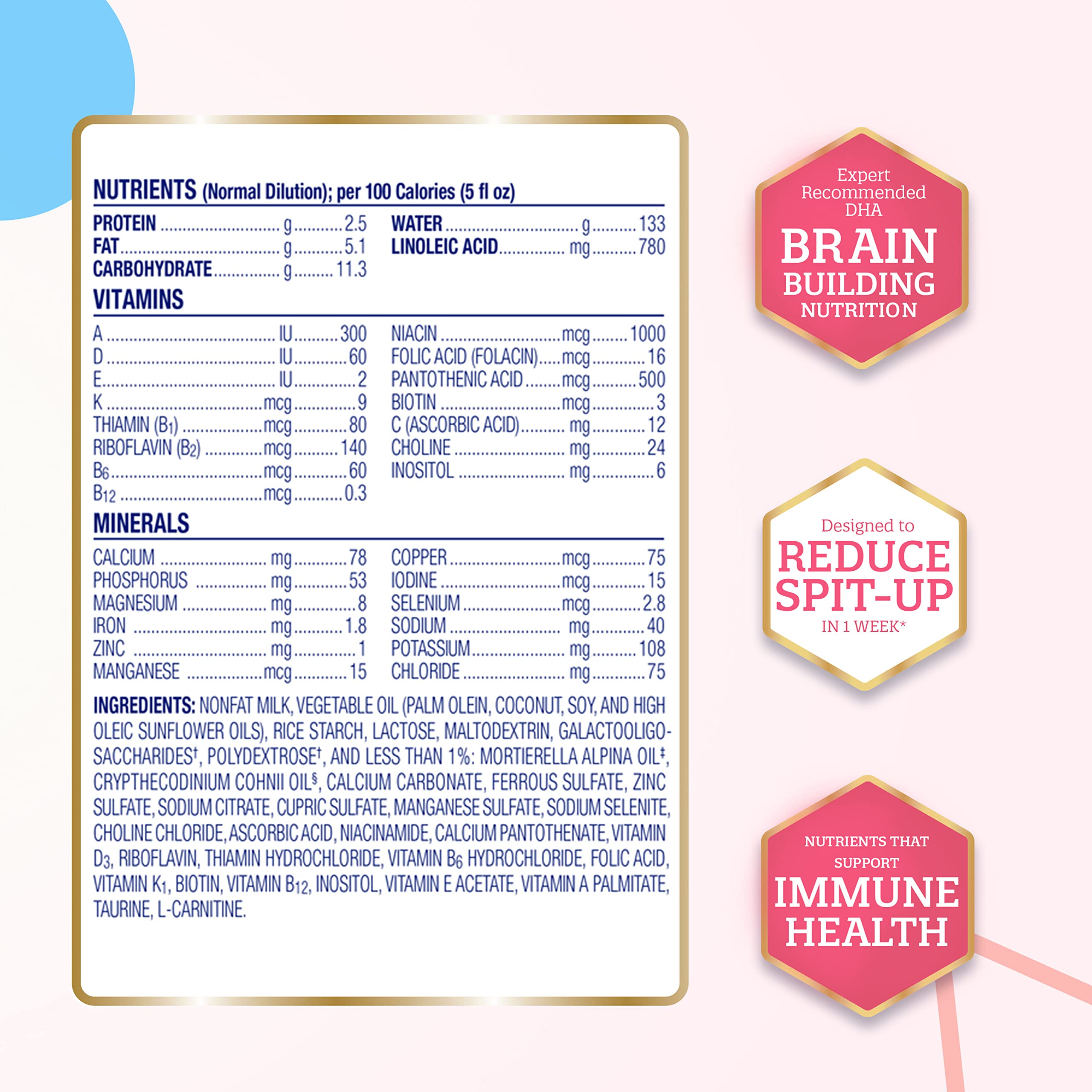 Enfamil A.R. Infant Formula, Clinically Proven to Reduce Reflux & Spit-Up in 1 Week, DHA for Brain Development, Probiotics to Support Immune Health, Refill Box, 30.4 Oz, Pack of 4