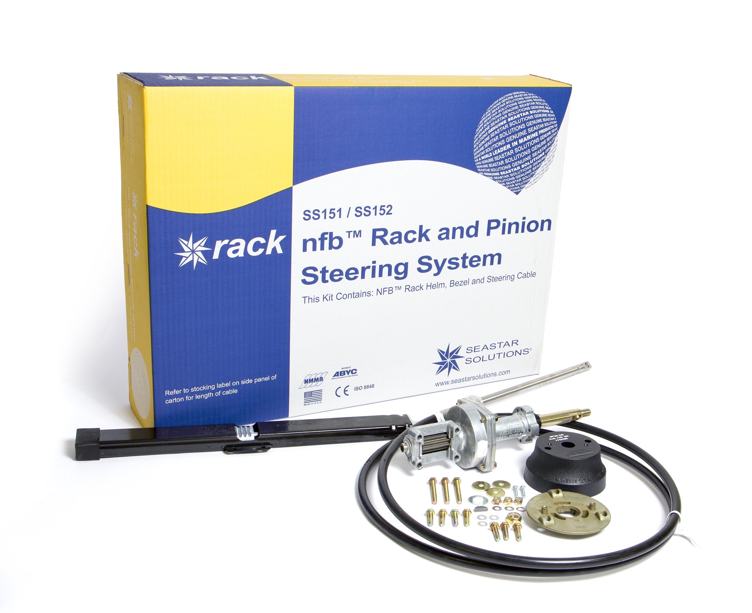 Seastar SS152xx No Feedback Pro Rack Steering Kit With Dual Steering Cable