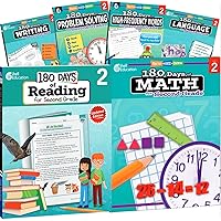 180 Days of Second Grade Practice, 2nd Grade Workbook Set for Kids Ages 6-8, Includes 6 Assorted Second Grade Workbooks to Practice Math, Reading, ... and Sight Word Skills (180 Days of Practice)