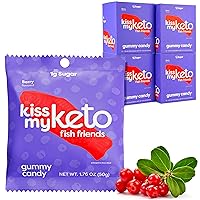 Kiss My Keto Gummies Candy – Low Carb Candy Gummy Fish, Keto Snack Pack – Healthy Candy Gummys – Vegan Candy, Keto Gummy Candy – Keto Candy Gummies (24-pack)