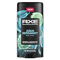 AXE Fine Fragrance Collection Deodorant Stick 48H Odor Protection Aqua Bergamot Aluminum-Free Body Deodorant Infused with Bergamot, Sage and Juniper Essential Oils 2.6 oz