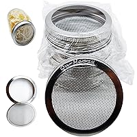 6 Pack 316 Stainless Steel Sprouting Lids,Screen Filter Strainer with Ring for 2.75 Inch Regular Mouth Mason Jar,Mesh Bean Sprout Sieve,Home Use Alfalfa,Salad,Broccoli,Lentil NO JAR QurHapzy