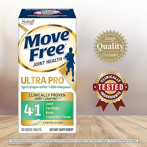 Ultra Pro with Quadruple Action Joint Support - Type 2 Collagen MSM Calcium Fructoborate & Manganese - Supports Joint Cartiliage Bone Connective Tissue, 120 Tablets (30 servings)