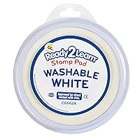 READY 2 LEARN CE6624 Jumbo Circular Washable Stamp Pad - White - 5.75