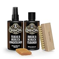 Suede and Nubuck Ultimate KIT - Cleaner and Conditioner with Premium 100% Soft Hog Brush and Rubber Eraser