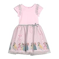 PIPPA & JULIE Girls' One Size Disney Princess Short Sleeve Tutu Dress