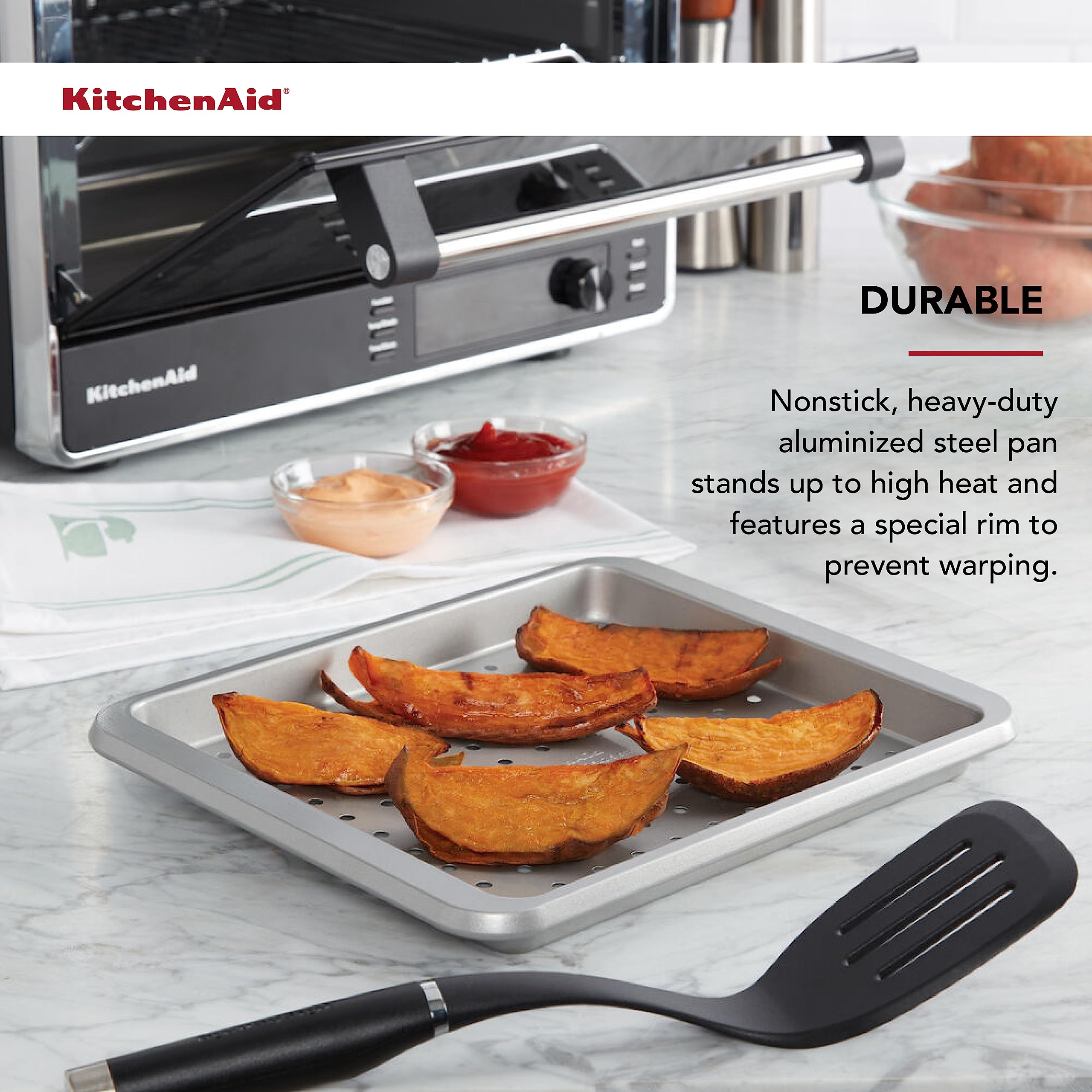KitchenAid Countertop Oven Crisper Pan, 12.3 x 10 Inch, Silver